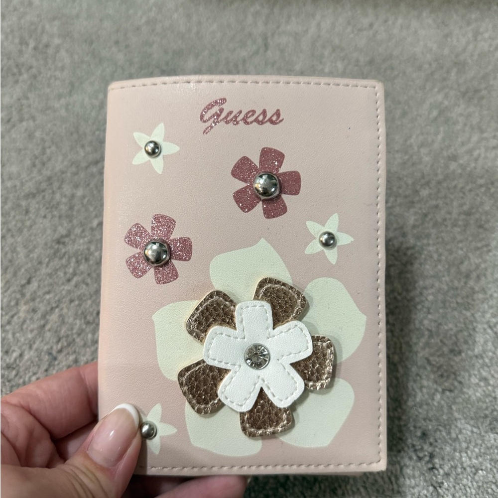 Guess Blush and Cream Floral Wallet